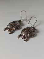 Silver Steed Scarab Dropped Earrings