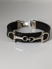 Silver Steed Leather Silver Snaffle Bracelet