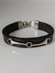 Silver Steed Leather Silver Snaffle Bracelet