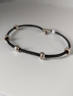 Silver Steed Silver Charms on Leather Cord Bracelet