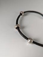 Silver Steed Silver Charms on Leather Cord Bracelet