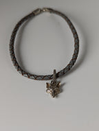 Silver Steed Assorted Charms on Leather Cord Bracelet