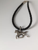 Silver Steed Assorted Charms on Leather Cord Bracelet