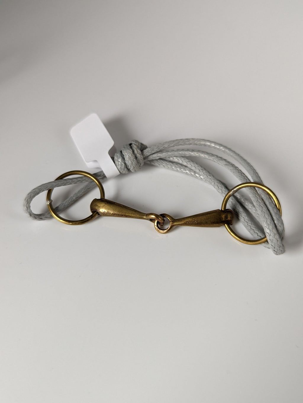 Silver Steed Leather Brass Snaffle Cord Bracelet