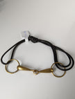 Silver Steed Leather Brass Snaffle Cord Bracelet