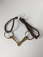 Silver Steed Leather Brass Snaffle Cord Bracelet