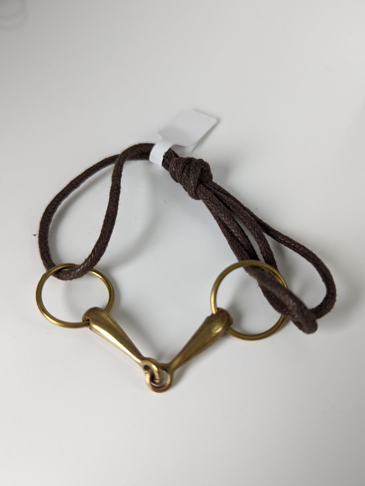 Silver Steed Leather Brass Snaffle Cord Bracelet