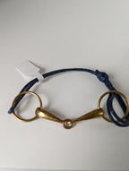 Silver Steed Leather Brass Snaffle Cord Bracelet