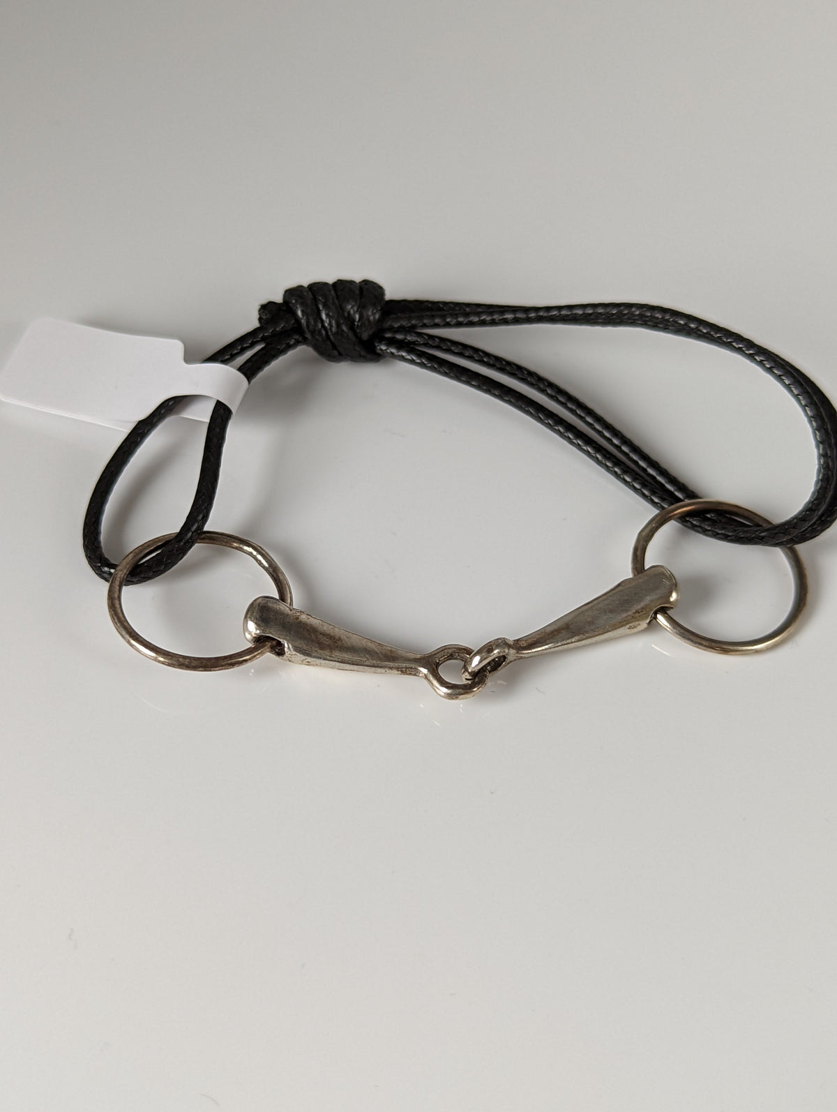 Silver Steed Leather Silver Snaffle Cord Bracelet