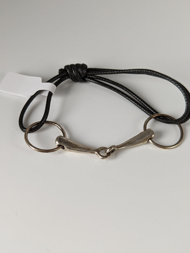 Silver Steed Leather Silver Snaffle Cord Bracelet