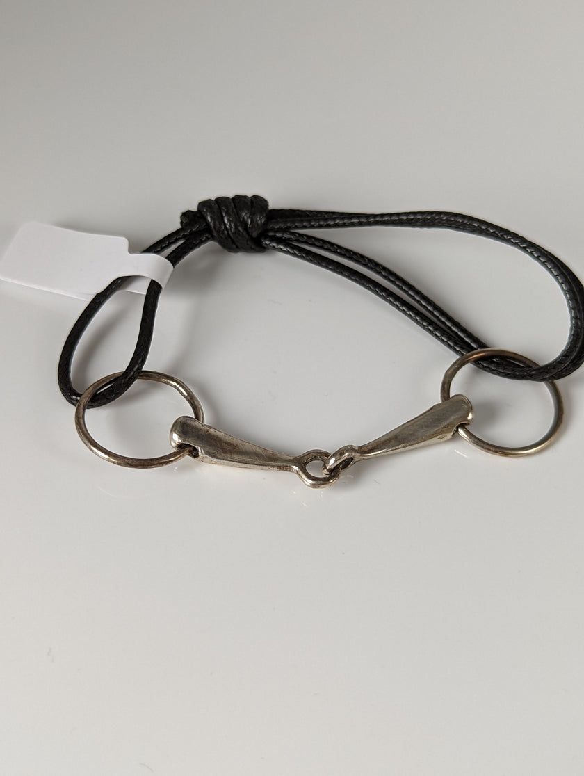 Silver Steed Leather Silver Snaffle Cord Bracelet