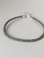 Silver Steed Leather Cord Bracelet