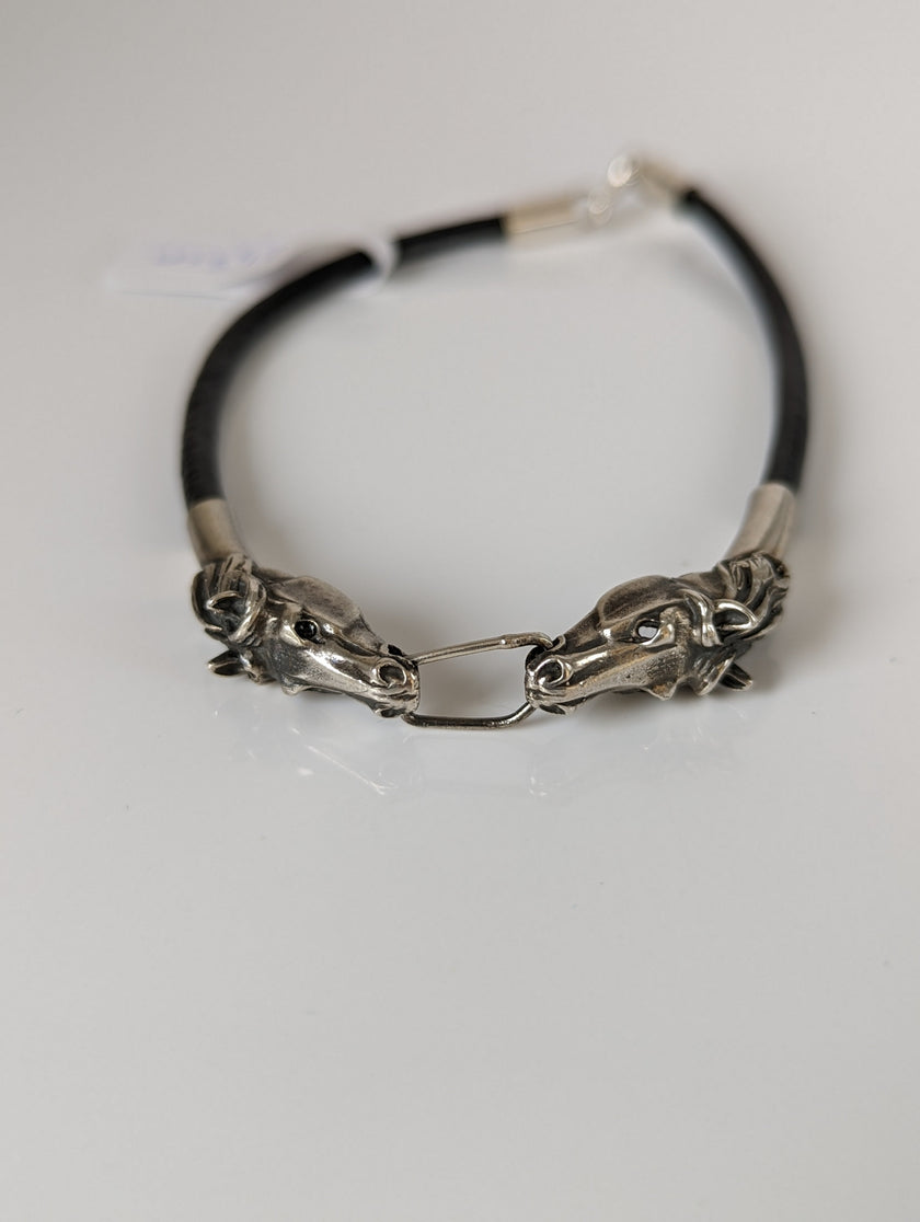 Silver Steed Horse Head Link Bracelet