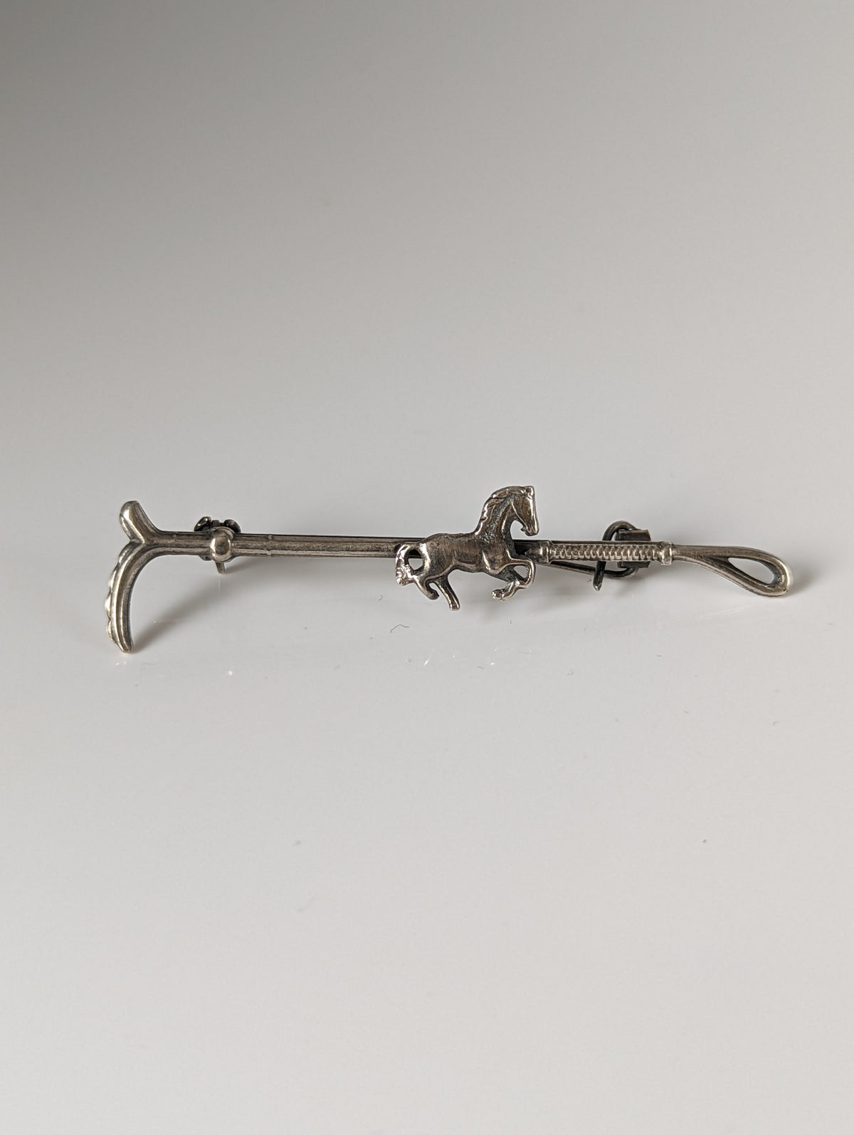 Silver Steed Running Horse Brooch / Stock Tie Pin