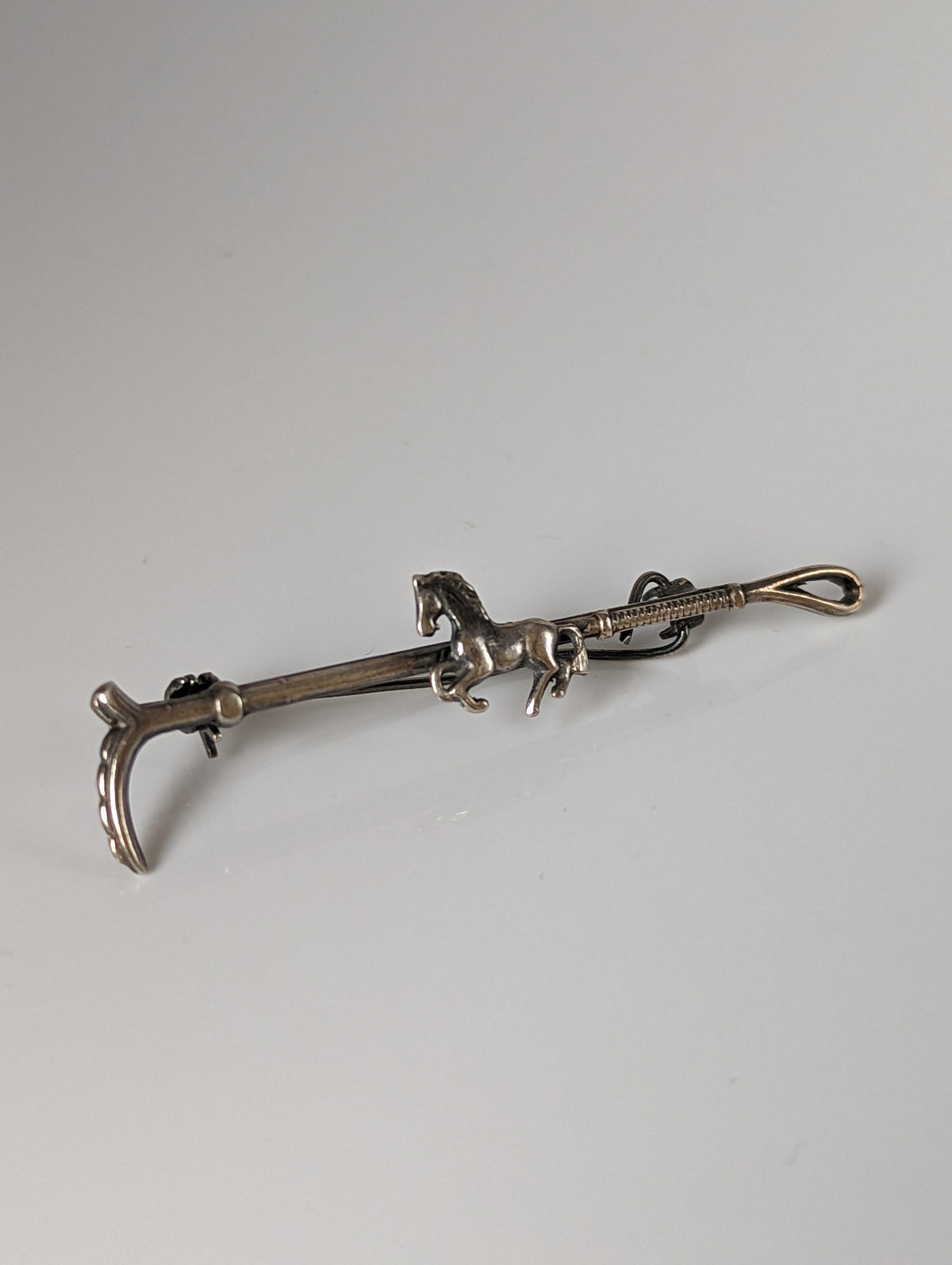 Silver Steed Running Horse Brooch / Stock Tie Pin