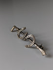 Zilveren Ros Dubbele Schoen Zilveren Broche / Plastronspeld