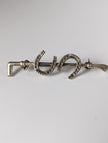 Silver Steed Double Shoe Silver Brooch / Stock Tie Pin