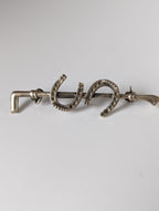 Silver Steed Double Shoe Silver Brooch / Stock Tie Pin