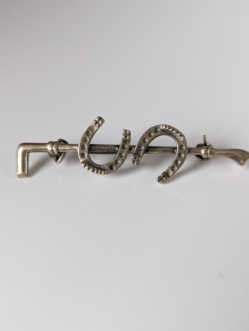 Zilveren Ros Dubbele Schoen Zilveren Broche / Plastronspeld