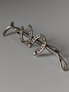 Silver Steed Double Shoe Silver Brooch / Stock Tie Pin
