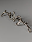 Zilveren Ros Dubbele Schoen Zilveren Broche / Plastronspeld