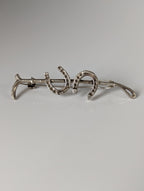 Silver Steed Double Shoe Silver Brooch / Stock Tie Pin