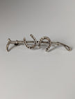 Zilveren Ros Dubbele Schoen Zilveren Broche / Plastronspeld
