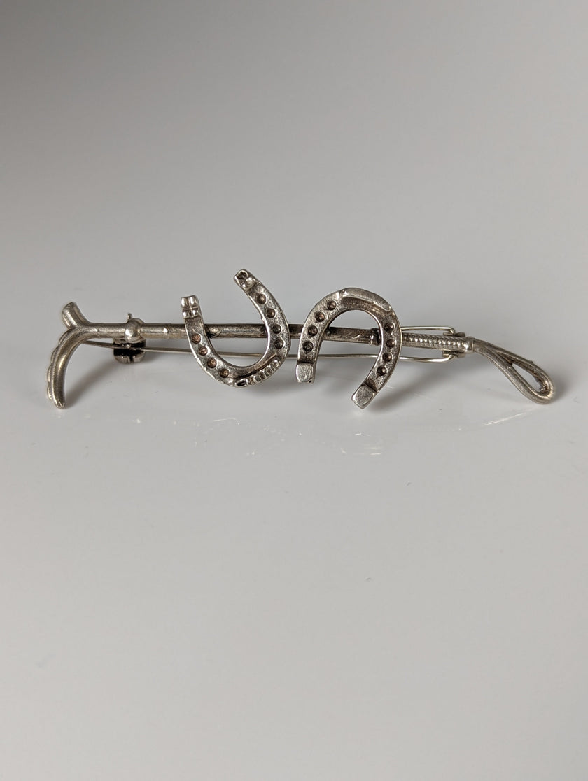 Zilveren Ros Dubbele Schoen Zilveren Broche / Plastronspeld