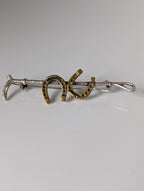 Silver Steed Double Shoe and Cane Brooch / Stock Tie Pin