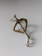 Silver Steed Stirrup & Cane Brooch / Stock Tie Pin