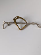 Silver Steed Stirrup & Cane Brooch / Stock Tie Pin