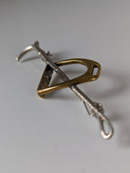 Silver Steed Stirrup & Cane Brooch / Stock Tie Pin