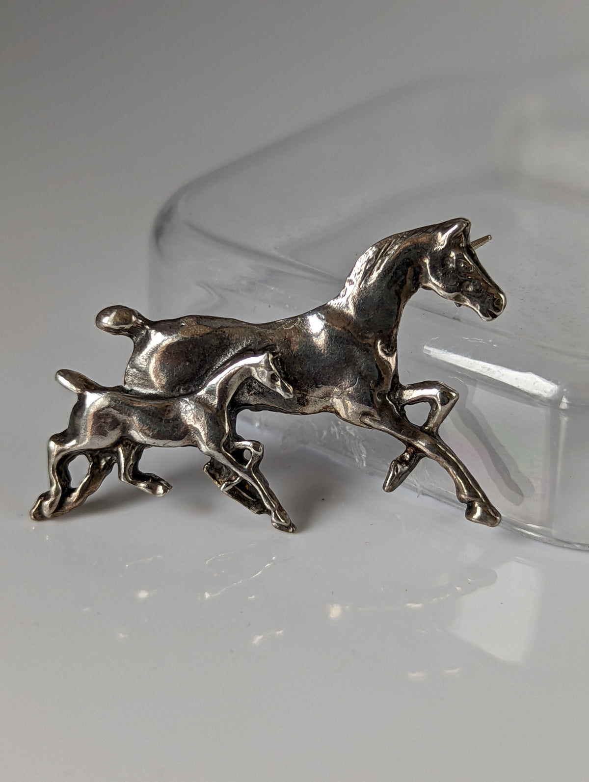 Silver Steed Brood Mare Brooch / Stock Tie Pin