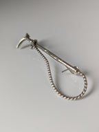 Silver Steed Cane Brooch / Stock Tie Pin