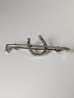 Silver Steed Shoe & Cane Silver Brooch / Stock Tie Pin