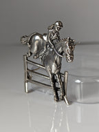 Silver Steed Triple Bar Jump, Show Jumping Brooch / Stock Tie Pin