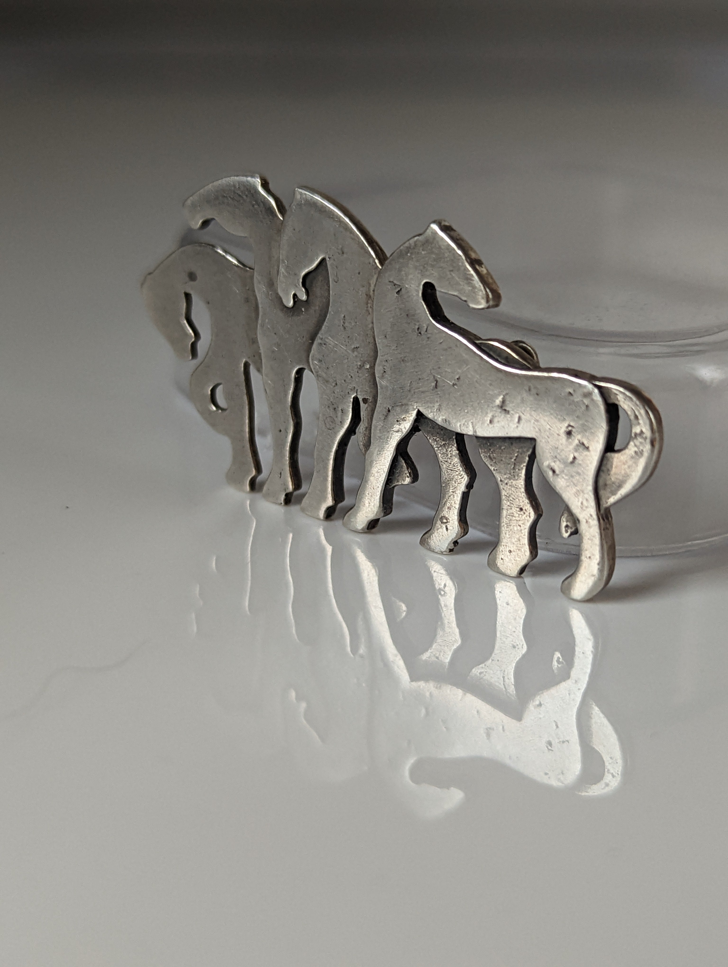 Silver Steed Signature Silver Herd Silver Brooch / Stock Tie Pin
