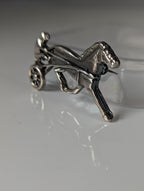 Silver Steed Harness Racing Trotter Horse Brooch / Stock Tie Pin