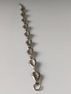 Silver Steed Detailed Leaf Silver Bracelet