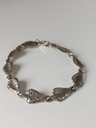 Silver Steed Detailed Leaf Silver Bracelet