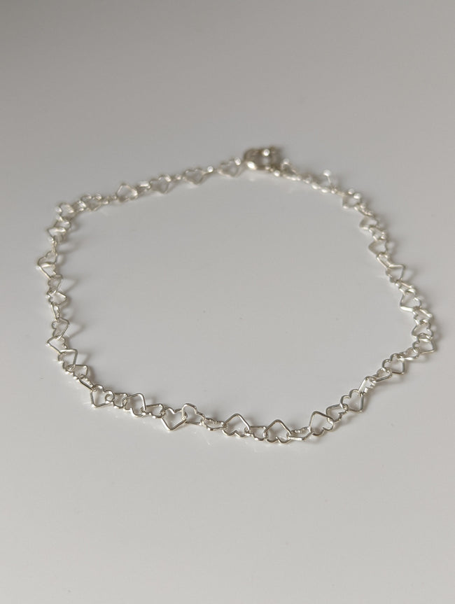 Silver Steed Heart Link Silver Bracelet