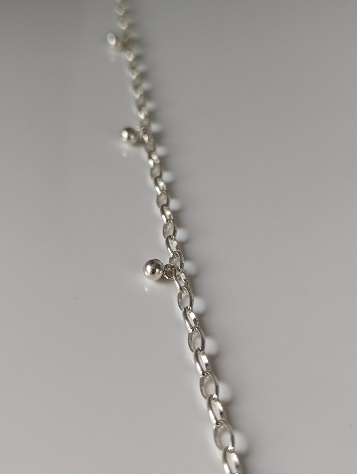Silver Steed Chain with Ball Charms Silver Bracelet