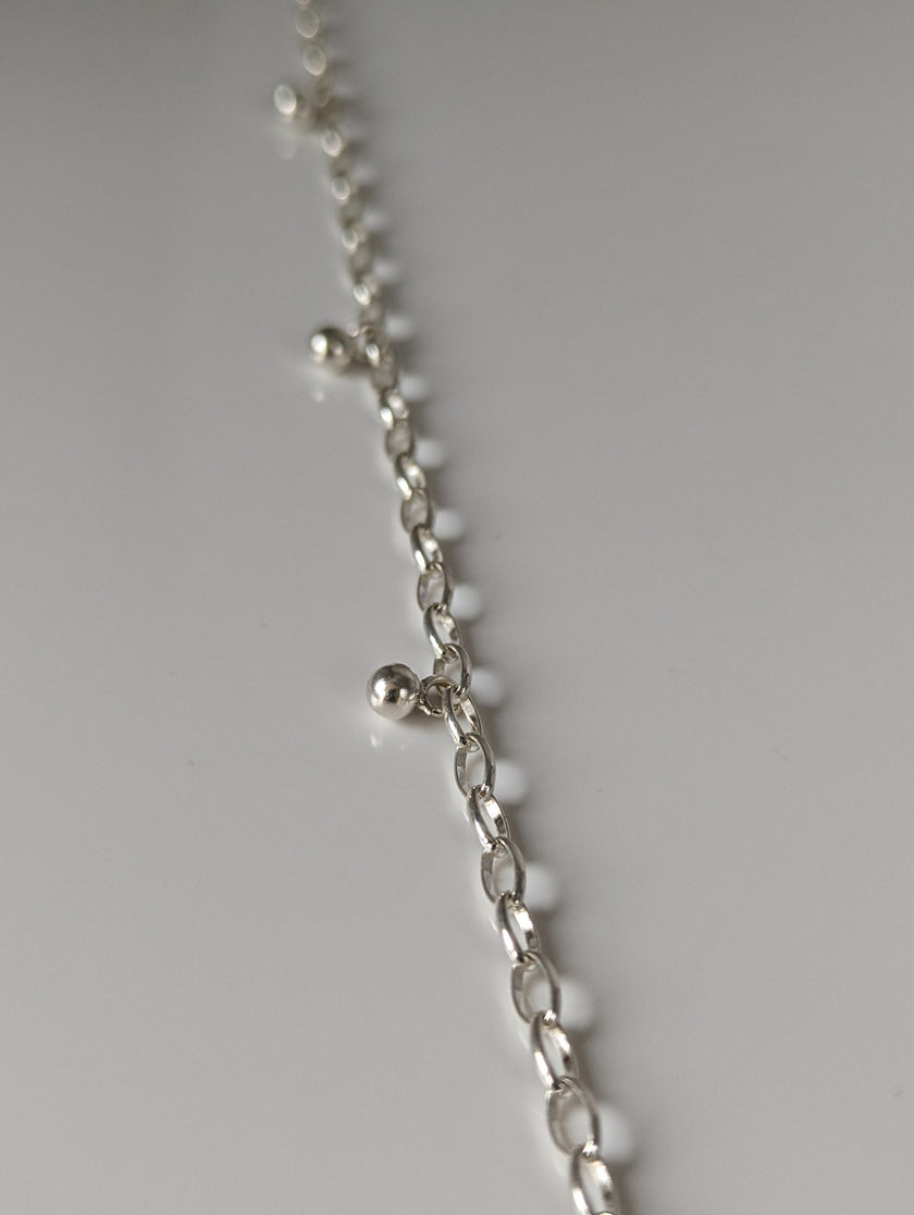 Silver Steed Chain with Ball Charms Silver Bracelet