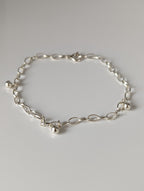Silver Steed Chain with Ball Charms Silver Bracelet