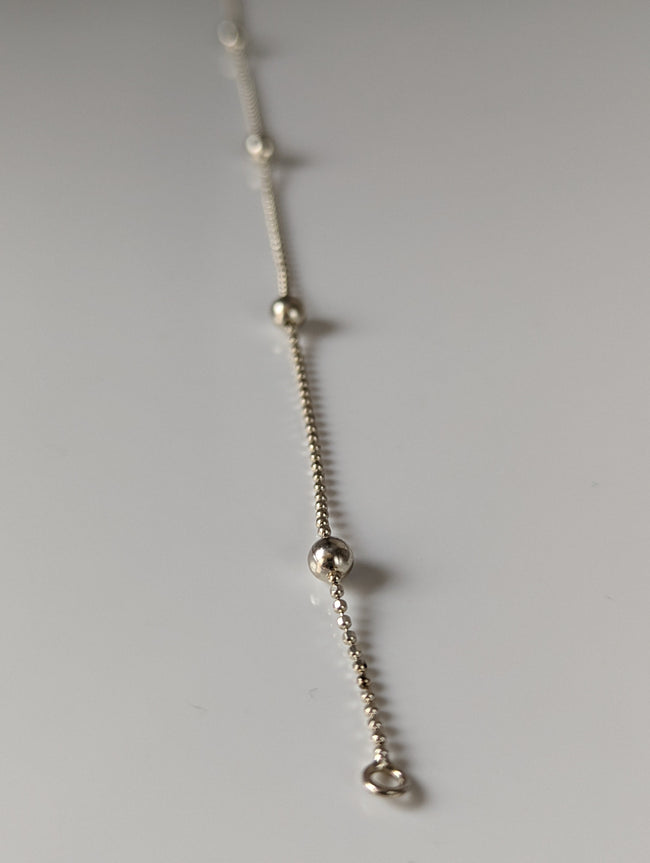 Silver Steed Studded Ball Chain Silver Bracelet