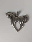 Silver Steed Simple Large Horse Silver Pendant