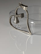 Silver Steed Horseshoe Nail, Hoof Nail Heart Silver Pendant