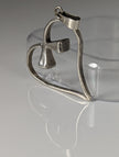 Silver Steed Horseshoe Nail, Hoof Nail Heart Silver Pendant