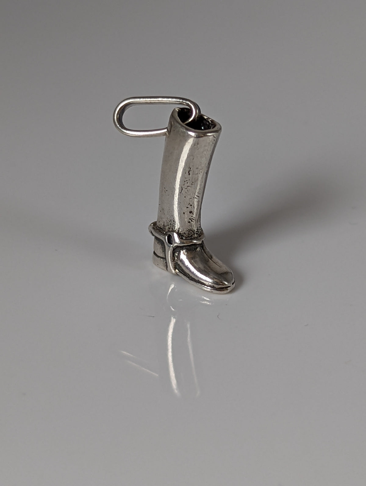 Silver Steed Riding Boot Pendant