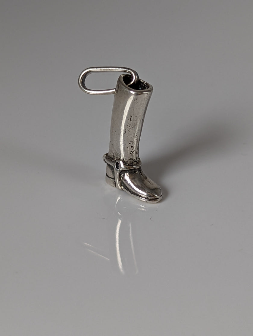 Silver Steed Riding Boot Pendant